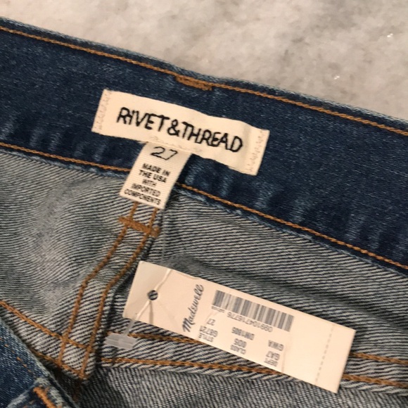 New Rivet & Thread Jeans Womens 27 Selvedge Lasso Wide Leg Distressed Stretch - Picture 6 of 11